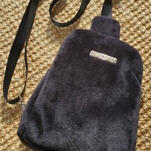 Destination By Shoif New York Black Faux Fur Crossbody Bag - Accent